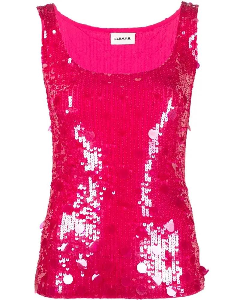 P.A.R.O.S.H. P.A.R.O H. Tanktop mit Pailletten - Rosa Rosa