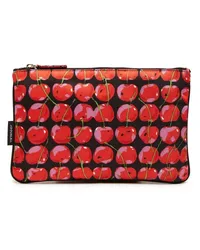 La DoubleJ Clutch mit Kirschen-Print Schwarz