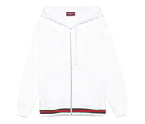 Hoodie mit Webstreifen - Weiß