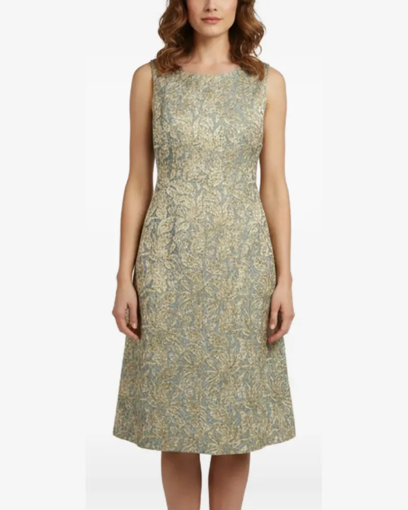 Dolce & Gabbana floral-jacquard sleeveless dress - Gold Gold
