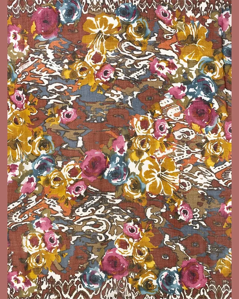 Loro Piana Schal mit Blumen-Print - Braun Braun