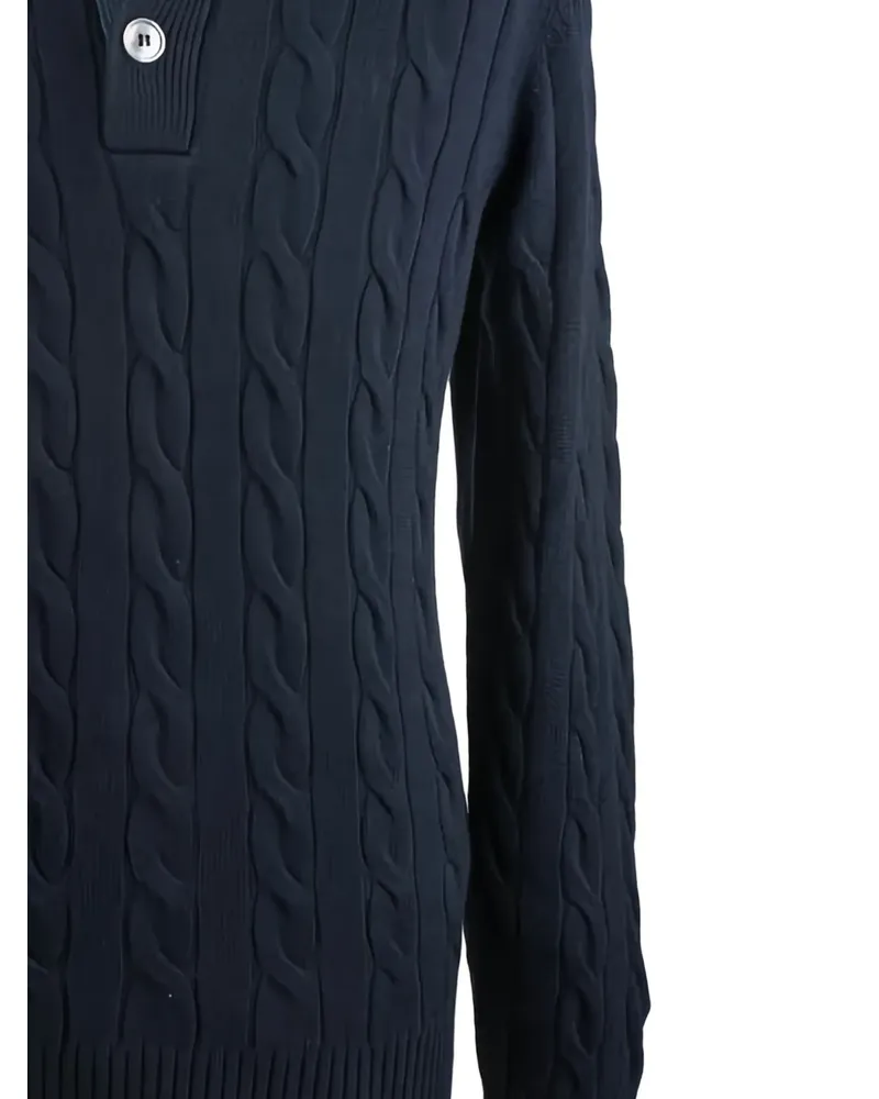 Gran Sasso cable-knit buttoned sweater - Blau Blau