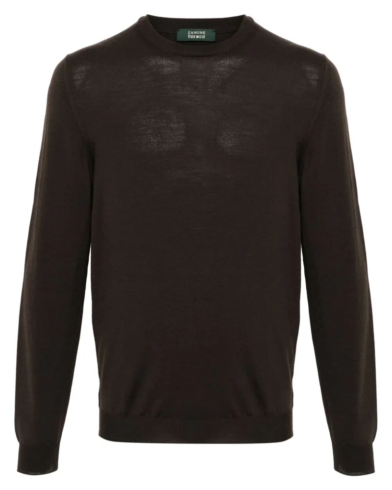 Zanone Fein gestrickter Pullover - Braun Braun