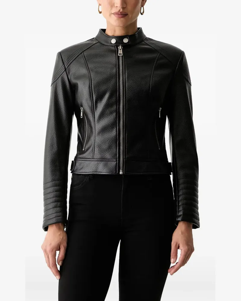 Guess textured-finish panelled jacket - Schwarz Schwarz