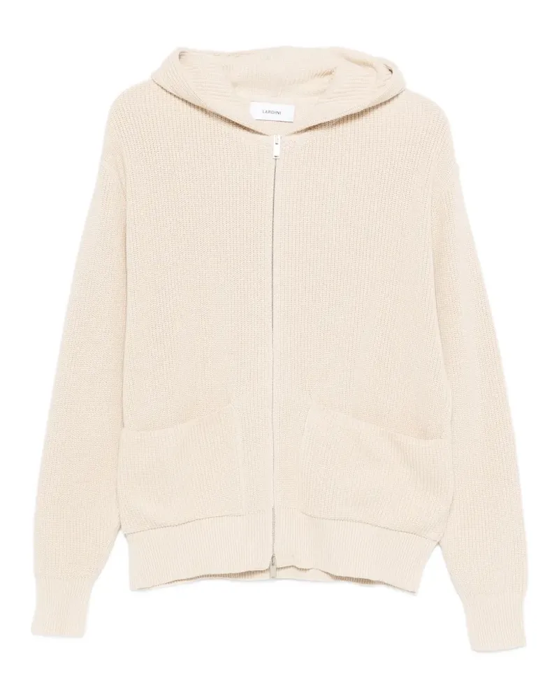 LARDINI Kapuzencardigan mit Reißverschluss - Nude Nude