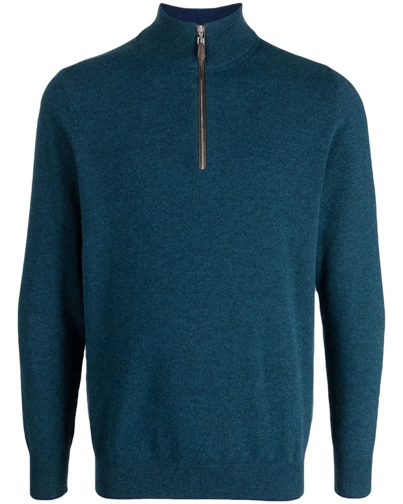 N.Peal Kaschmirpullover mit Reißverschluss Blau