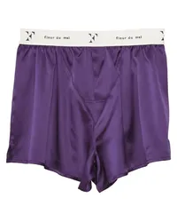 Fleur Du Mal Boxershorts aus Seide mit Logo-Bund Violett