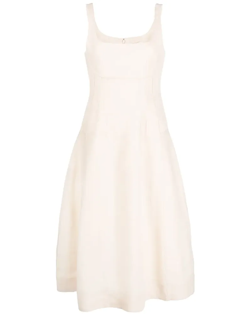 Chloé Leinenkleid mit Einsatz - Weiß Weiß