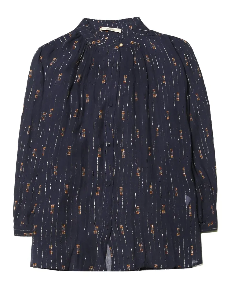 Sessùn Gerüschtes Lylee Hemd mit Metallic-Garn - Blau Blau