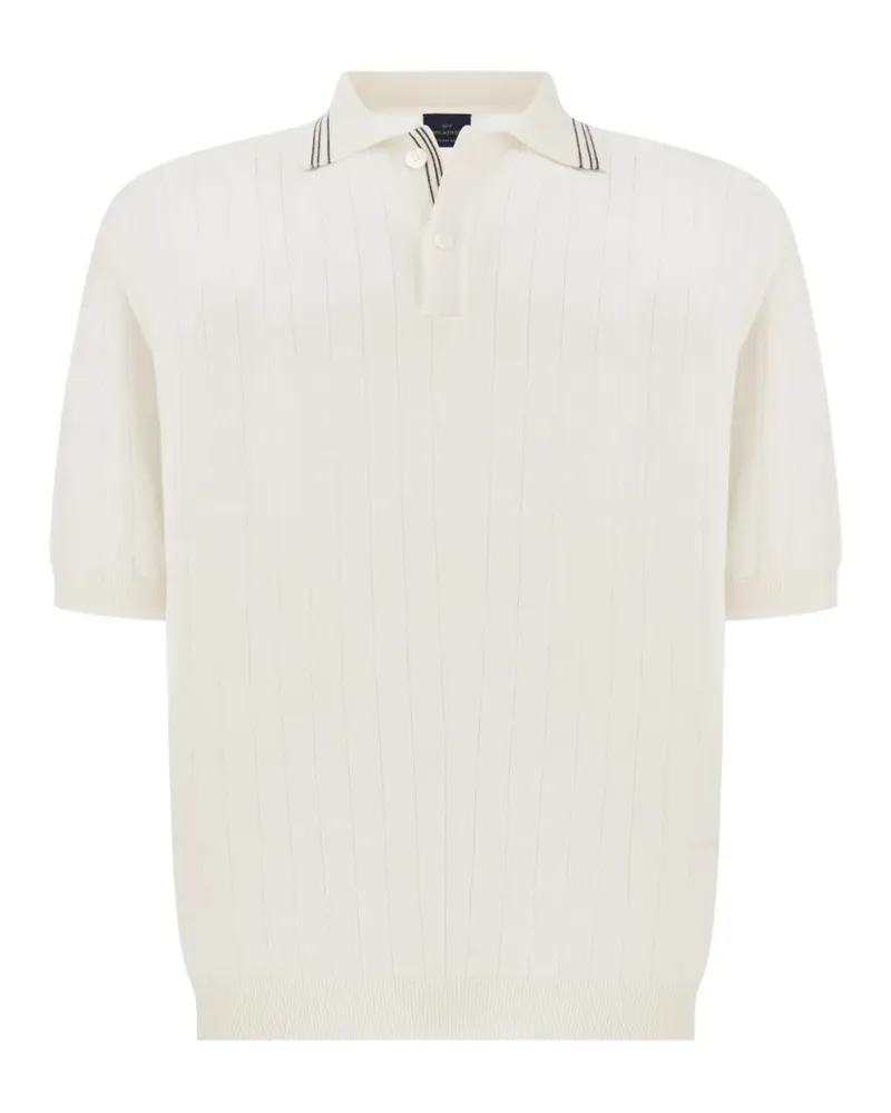 Paul & Shark Geripptes Poloshirt mit gestreiftem Besatz - Nude Nude