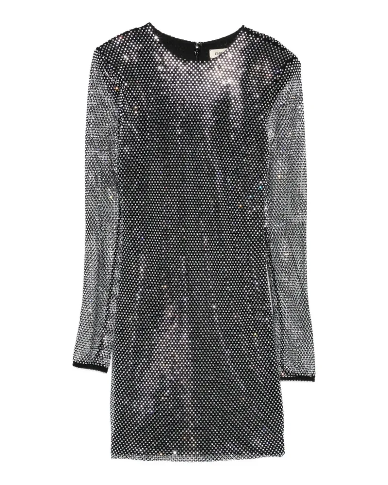 L'Agence Langärmeliges Kleid mit Kristallen - Silber Silber