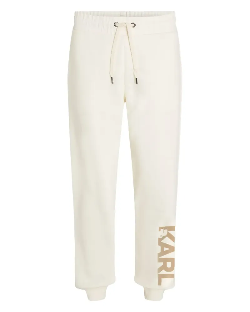 Karl Lagerfeld Jogginghose mit geflocktem Logo - Nude Nude