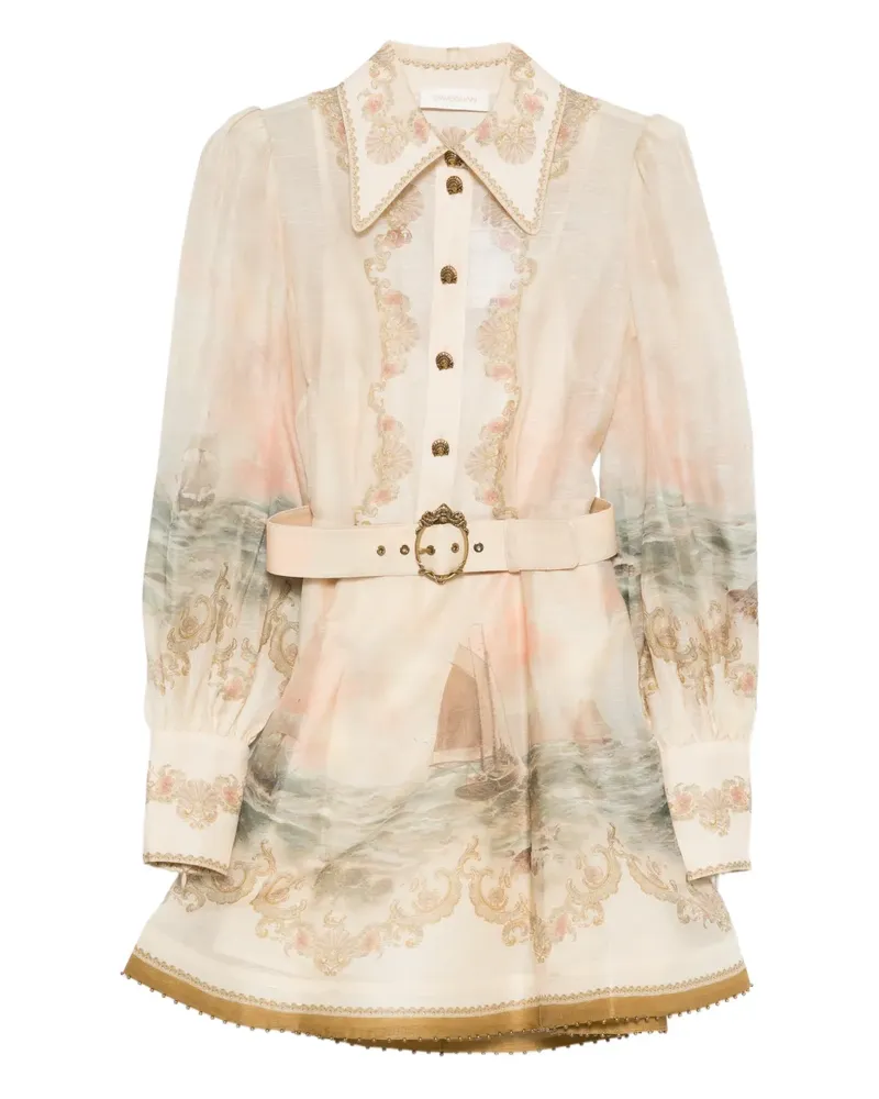 Zimmermann buckle print dress - Nude Nude