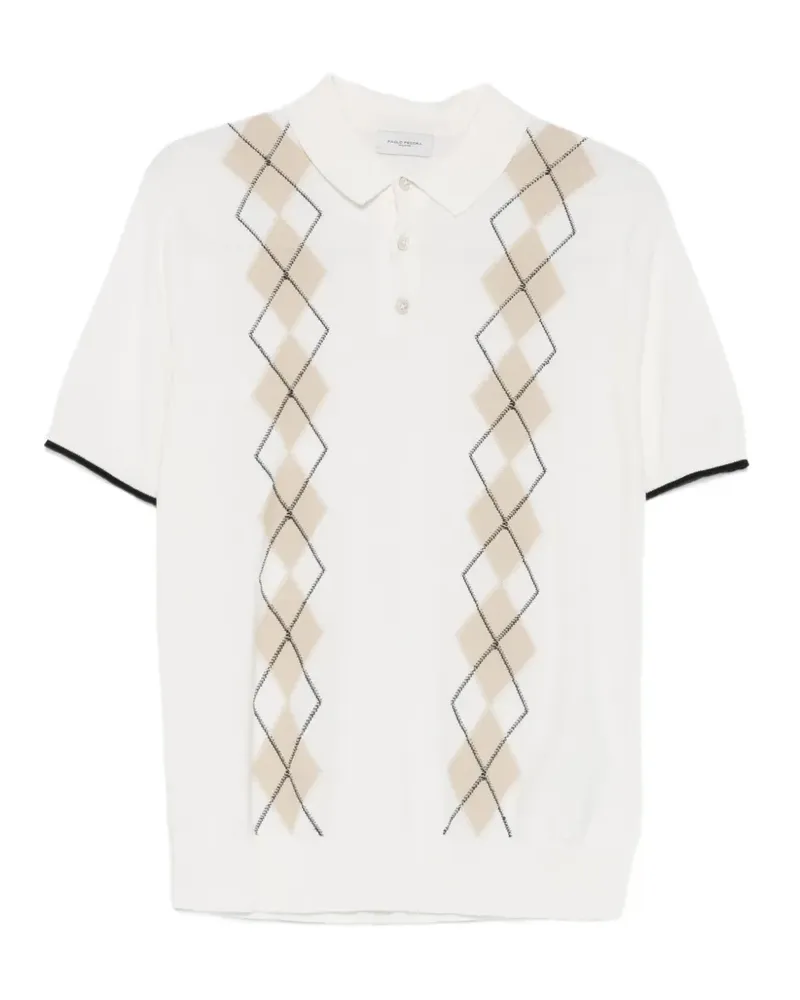 Paolo Pecora Milano Poloshirt mit kurzen Ärmeln - Weiß Weiß