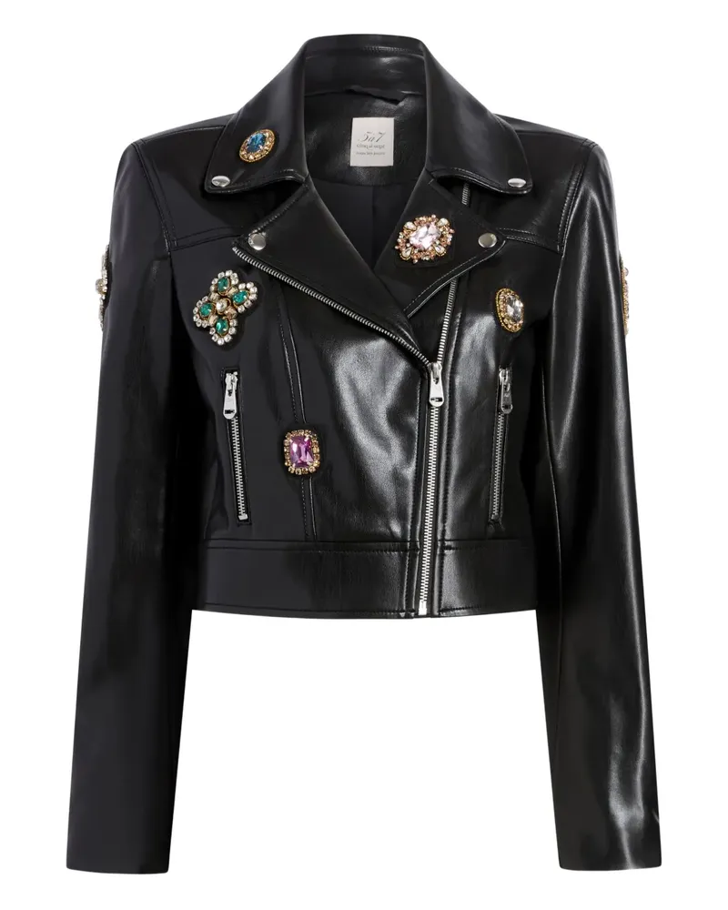 Cinq à Sept Genevieve Jacke mit Barock-Patches - Schwarz Schwarz