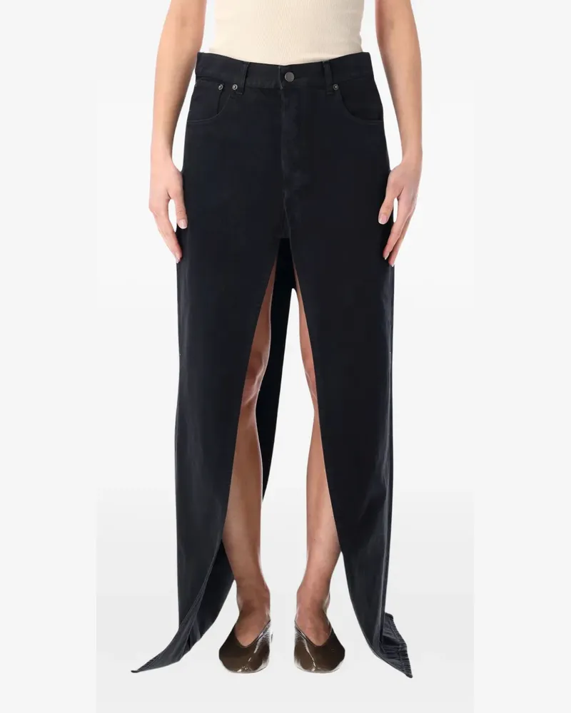 Haikure Gana slit skirt - Schwarz Schwarz