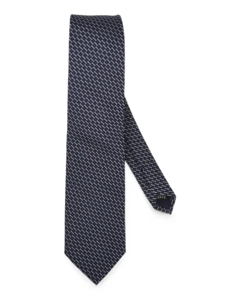 Pal Zileri geometric-pattern silk tie - Blau Blau