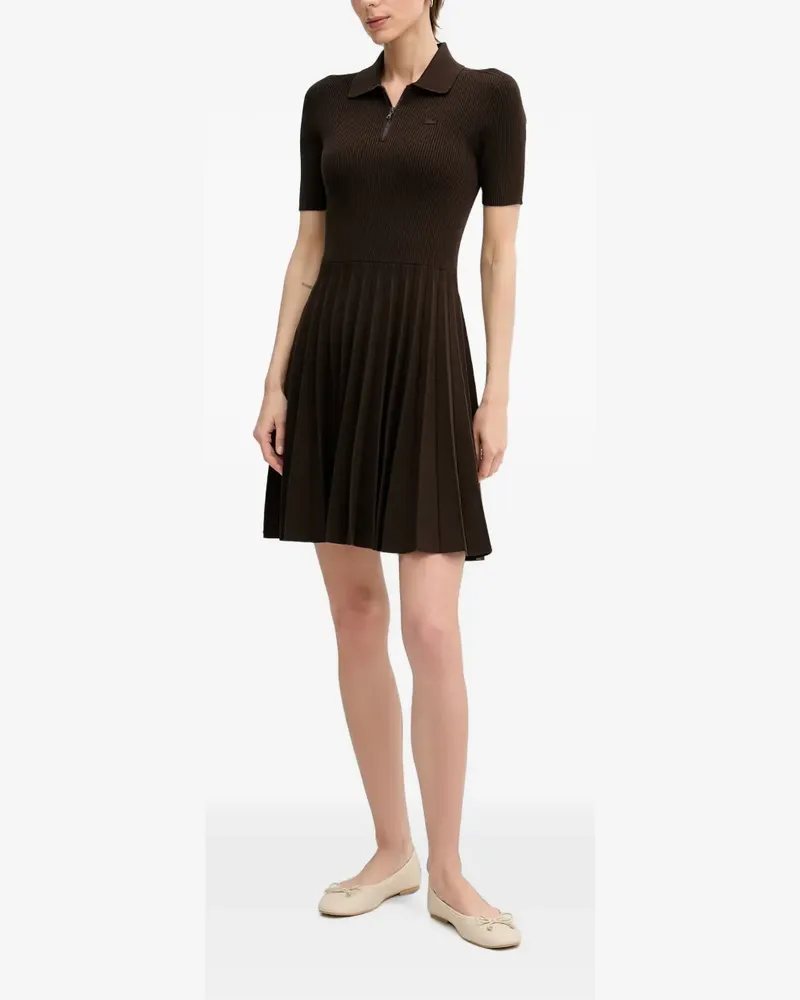 Lacoste pleated ribbed mini dress - Braun Braun