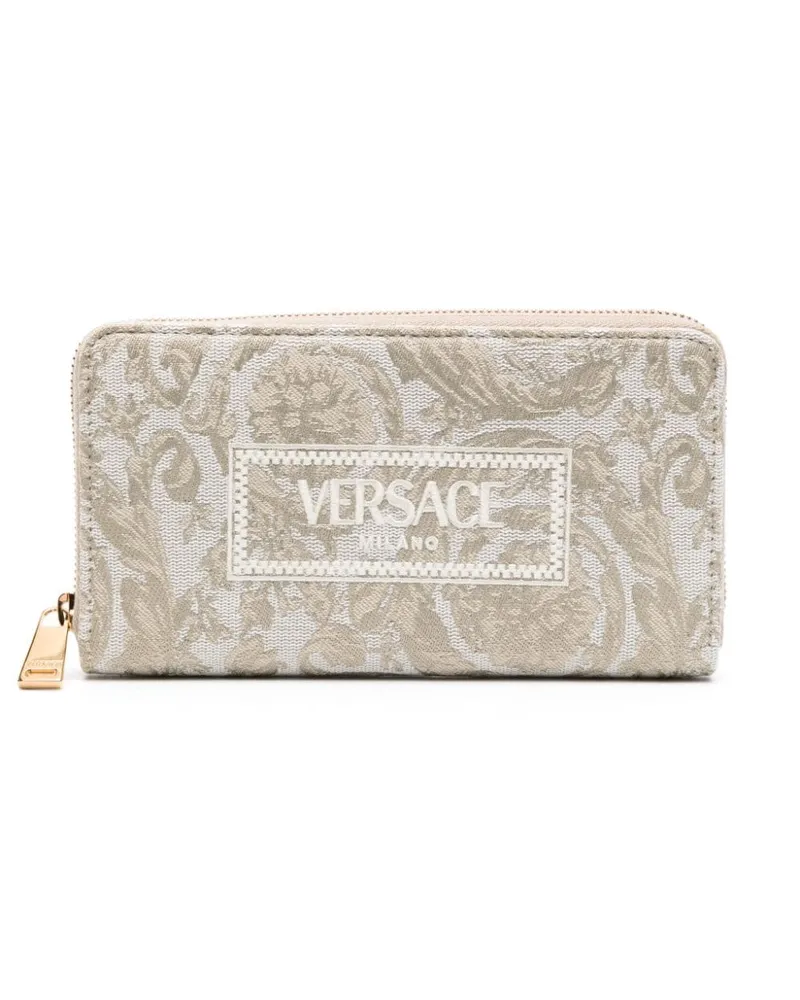 Versace Jacquard-Portemonnaie mit Logo Nude