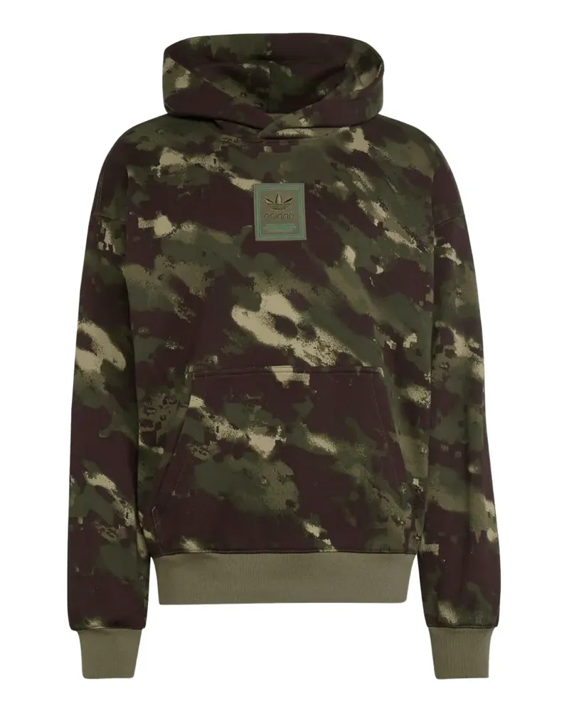 adidas Hoodie mit Camouflage-Print - Grün Grün