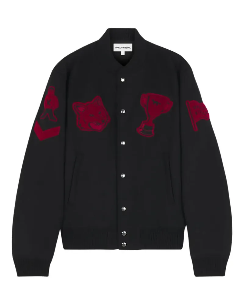 Kitsuné appliqué button jacket - Schwarz Schwarz