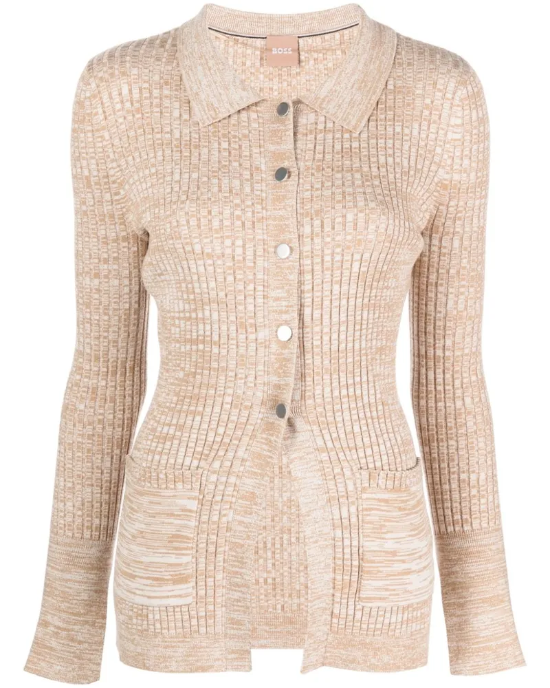 HUGO BOSS Melierter Cardigan Nude