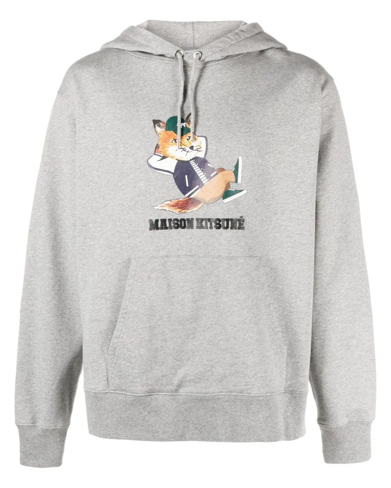 Kitsuné Hoodie mit Logo-Print - Grau Grau