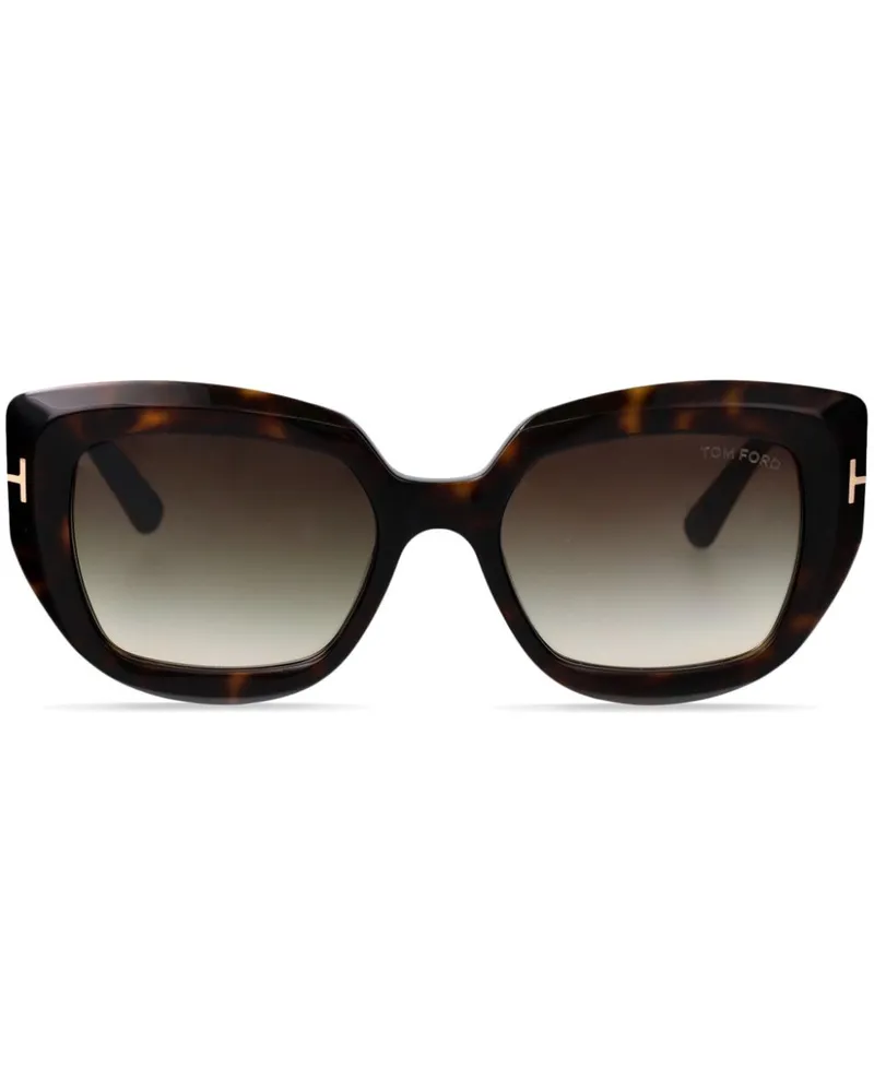 Tom Ford Sonnenbrille mit eckigem Gestell - Braun Braun