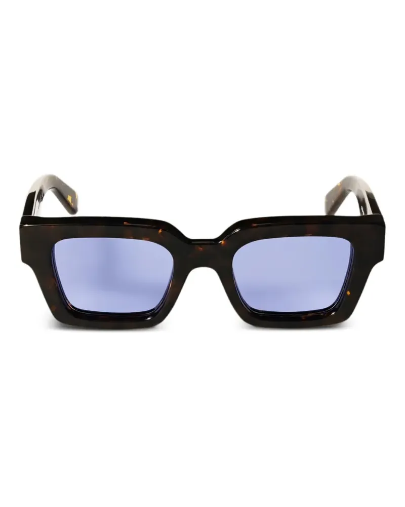 OFF-WHITE tortoiseshell-effect square-frame sunglasses - Braun Braun