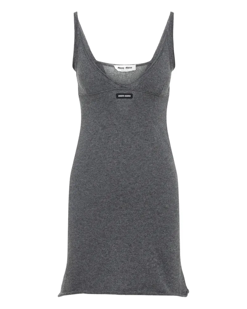 Miu Miu V-neck sleeveless mini dress - Grau Grau