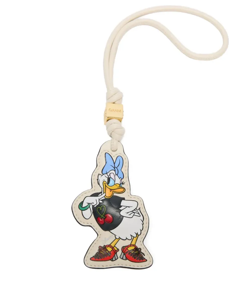 Ganni x Disney Schlüsselanhänger mit Lederanhänger - Nude Nude