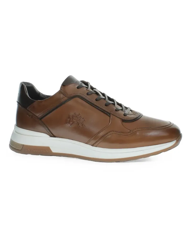La Martina Route 40 leather sneakers - Braun Braun