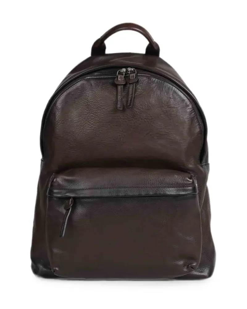 Officine Creative Italia Pack grained leather backpack - Braun Braun