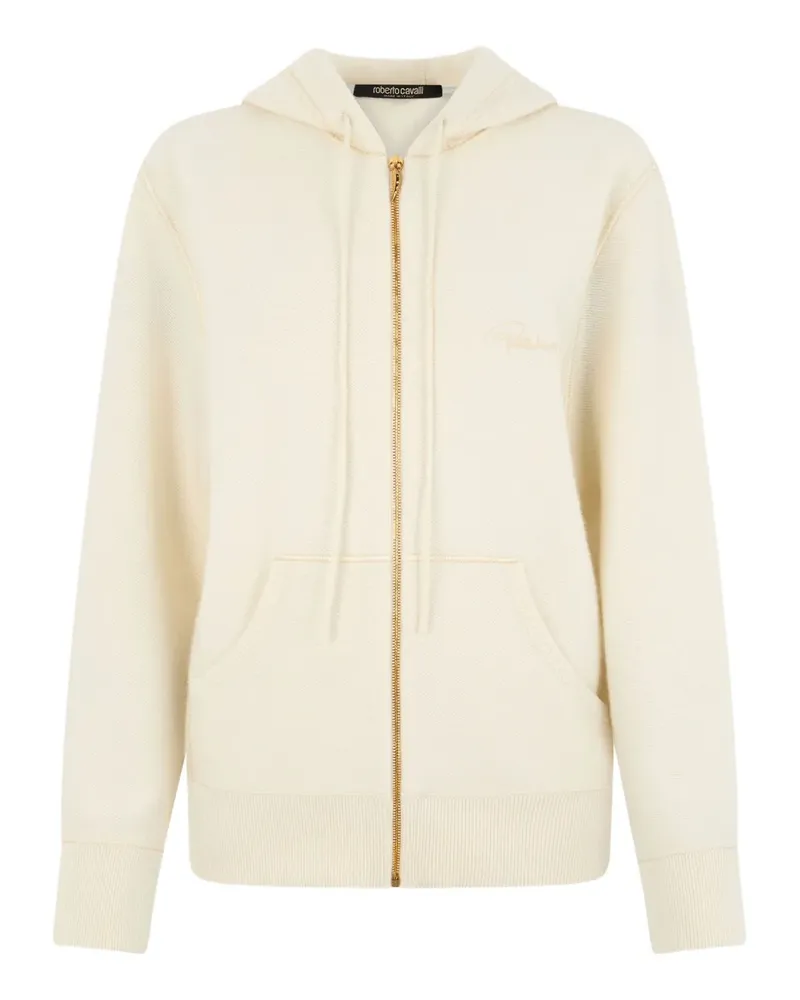 Roberto Cavalli zip-up hooded sweatshirt - Nude Nude