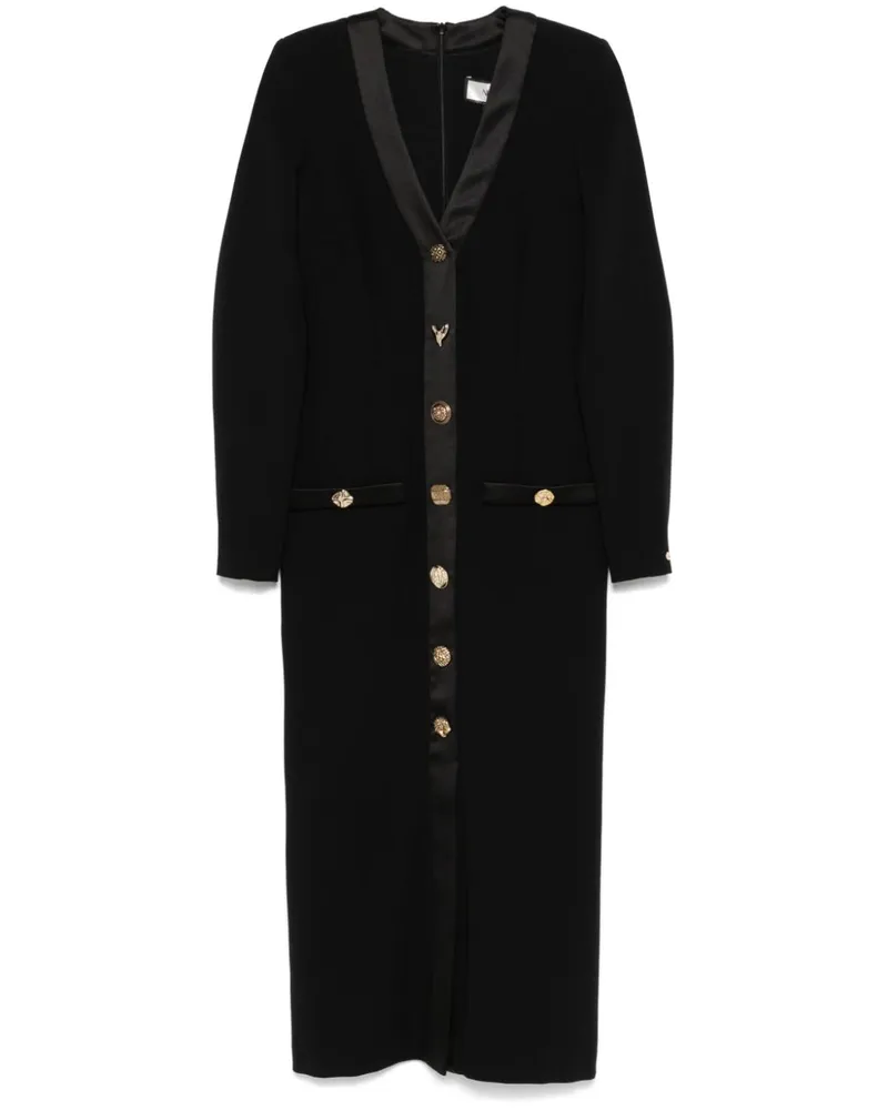 NISSA Midikleid mit V-Ausschnitt - Schwarz Schwarz