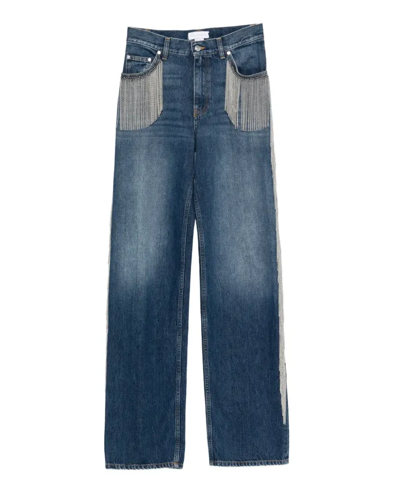 Stella McCartney Five-Pocket-Jeans mit Fransendetail - Blau Blau