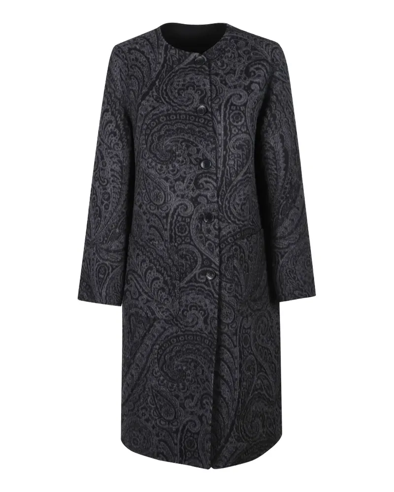 Etro reversible Paisley-print coat - Schwarz Schwarz