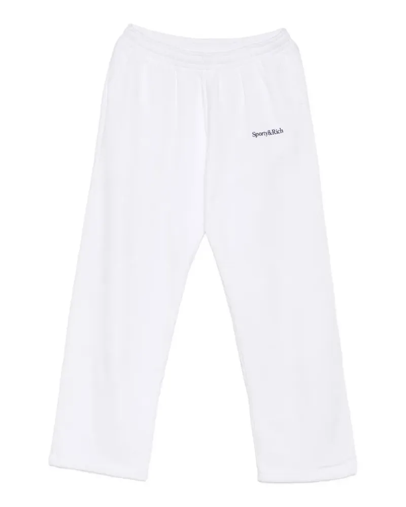 SPORTY & RICH Jogginghose mit Logo-Stickerei - Weiß Weiß