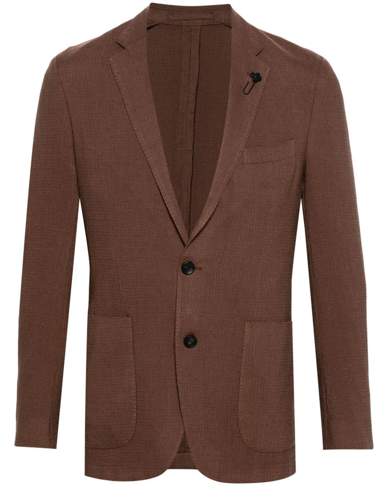 LARDINI Einreihiges Sakko mit Brosche - Braun Braun