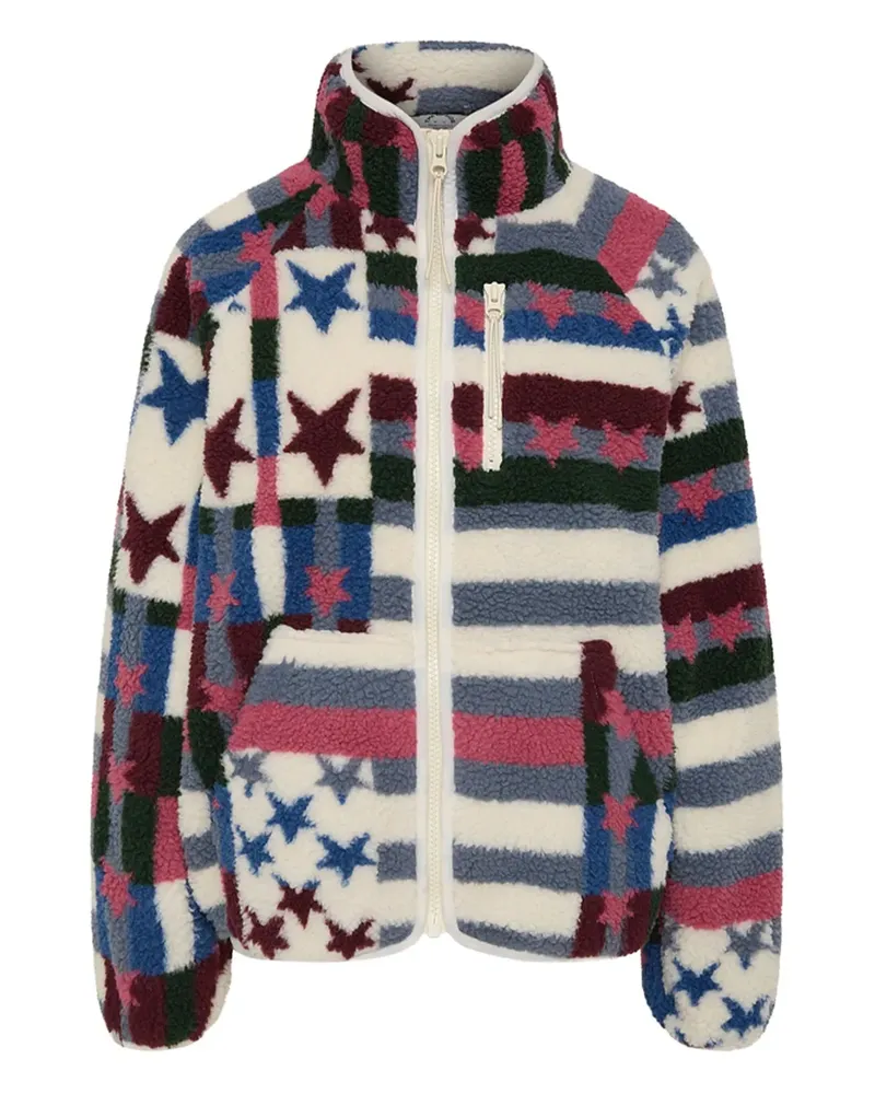 The Upside Gestreifte Harlow Star Fleecejacke - Weiß Weiß