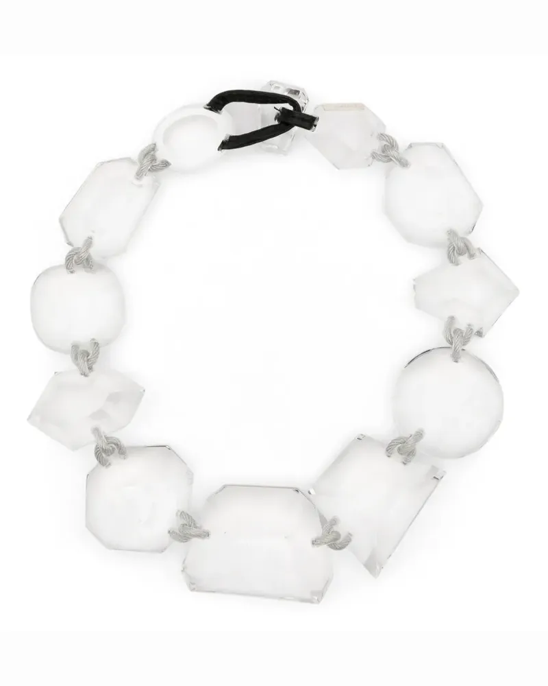 Monies Bina faceted-bead necklace - Weiß Weiß