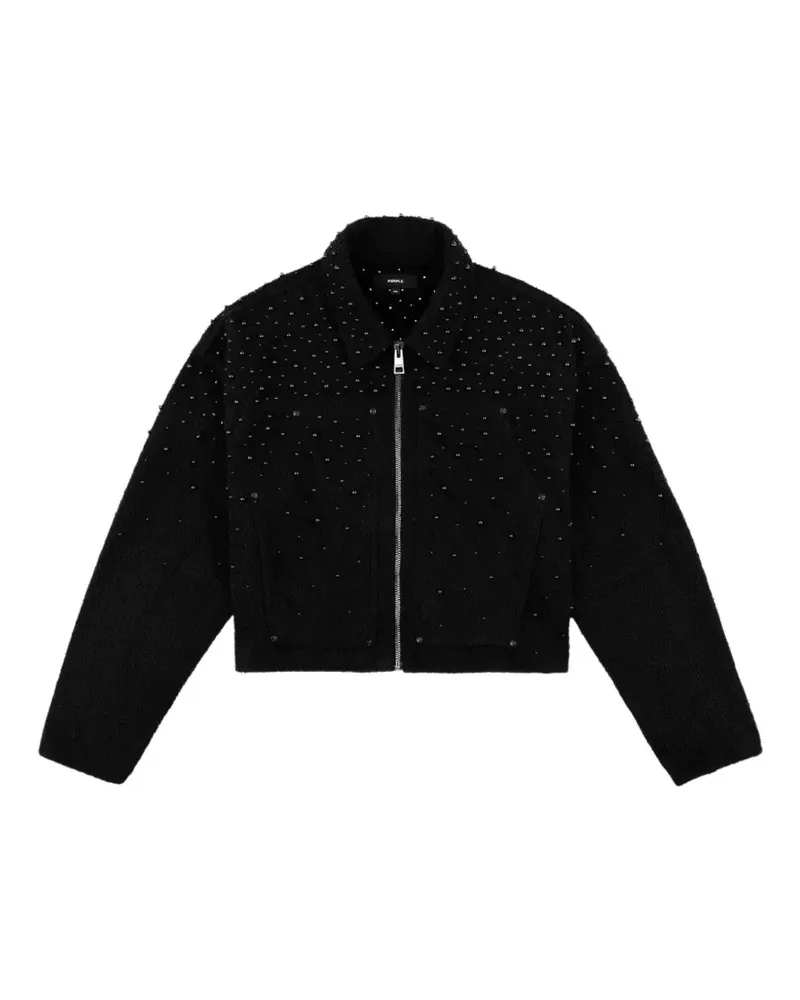PURPLE BRAND Cropped-Jacke mit Perlen - Schwarz Schwarz