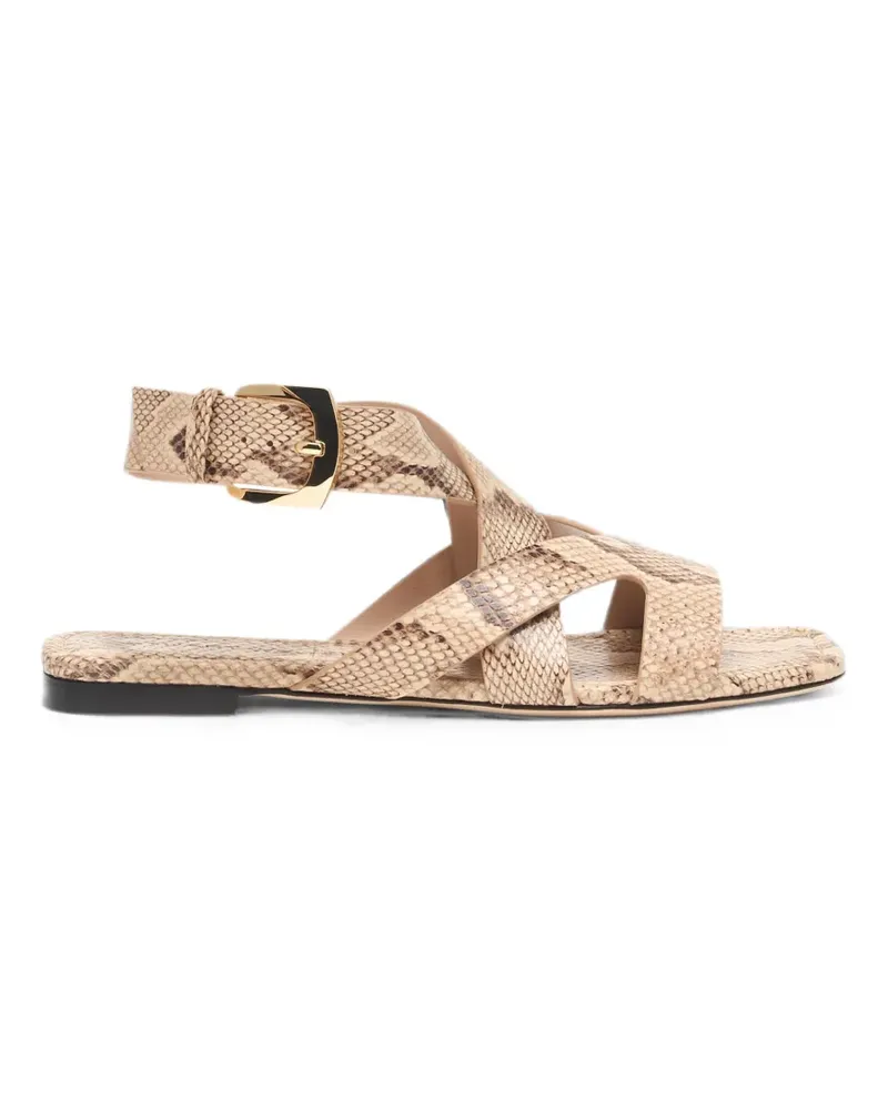 Stuart Weitzman snake-effect square-toe sandals - Nude Nude