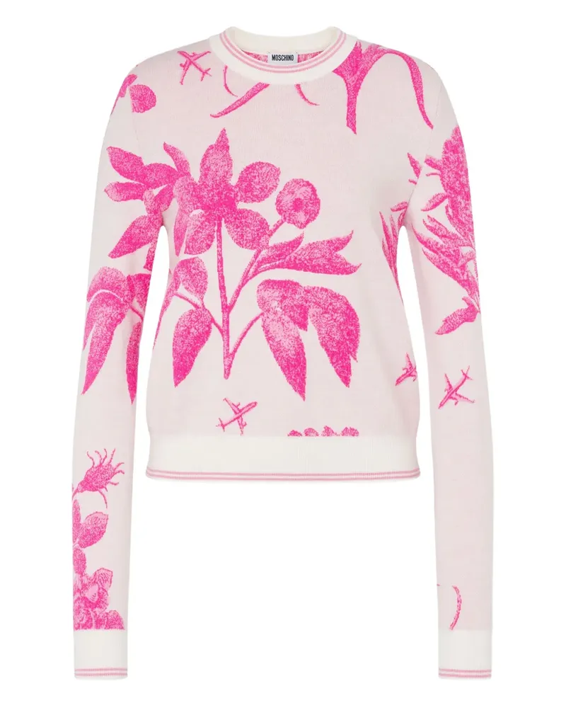 Moschino Pullover mit Blumen-Print - Weiß Weiß