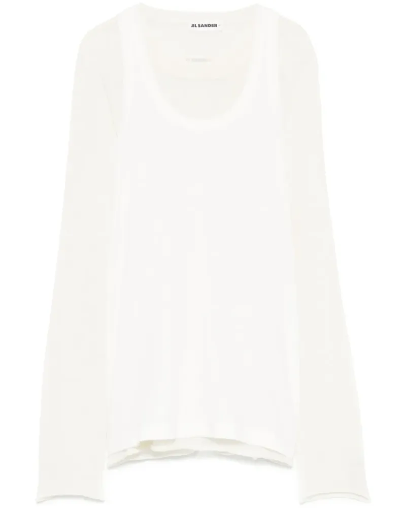 Jil Sander Ungesäumter Pullover - Weiß Weiß