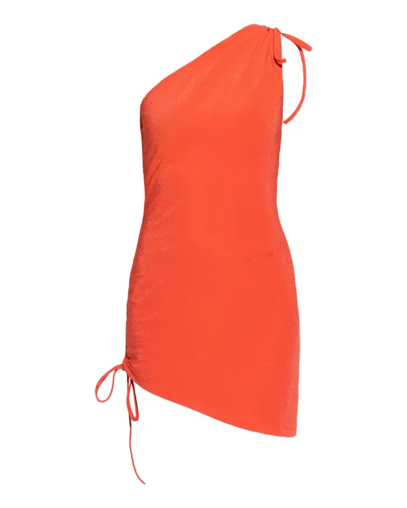 Balmain one-shoulder side-tie mini beach dress - Orange Orange