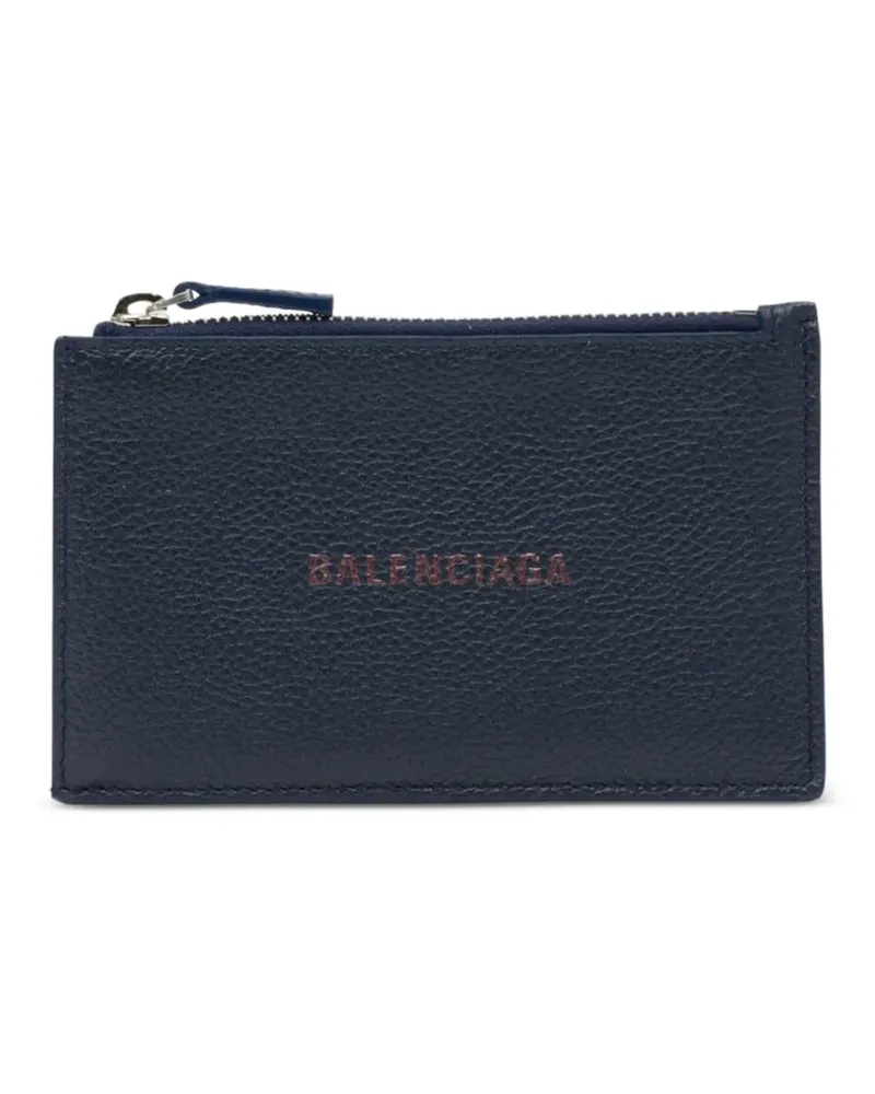Balenciaga zip leather wallet - Blau Blau