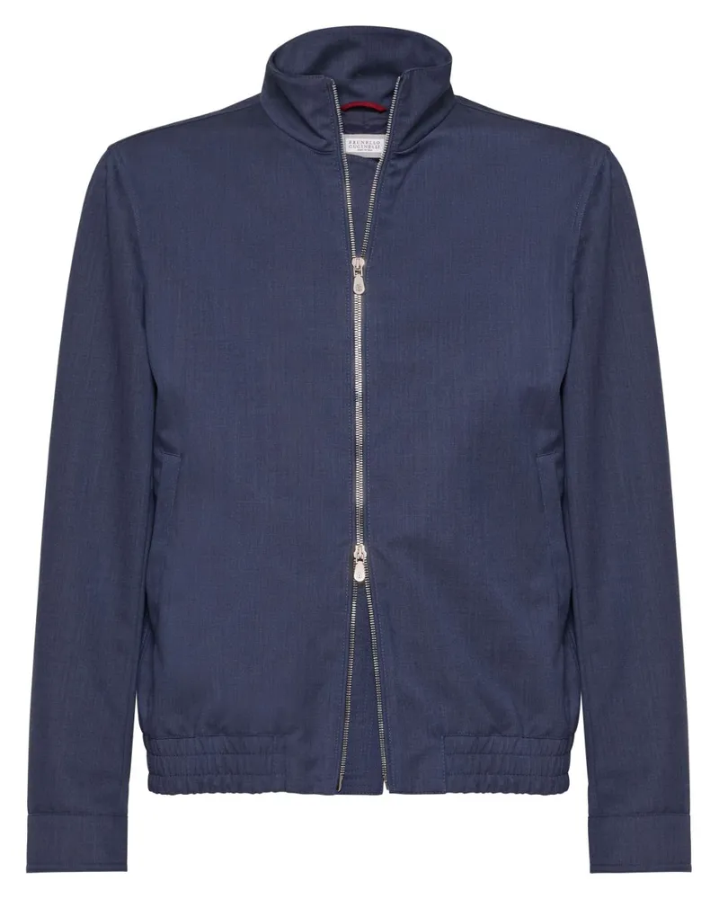 Brunello Cucinelli Bomberjacke mit gebondetem Effekt - Blau Blau