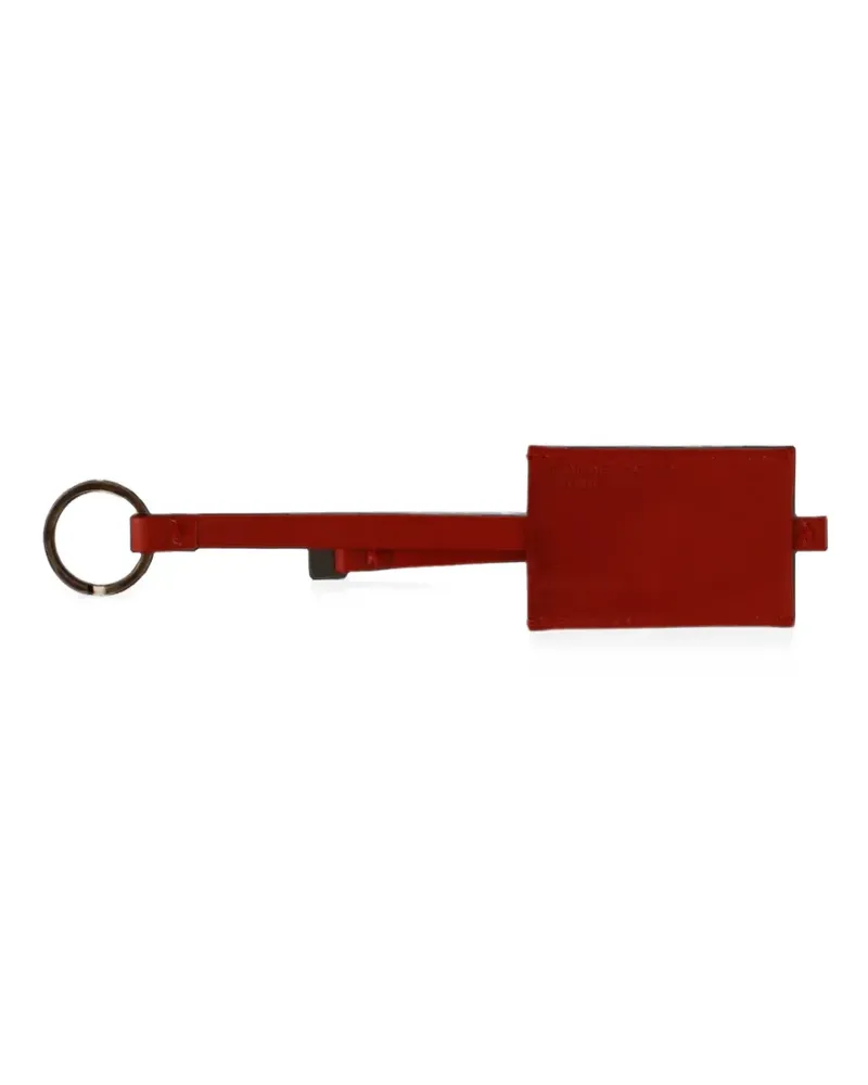 CoSTUME NATIONAL logo-plaque leather keyring - Rot Rot