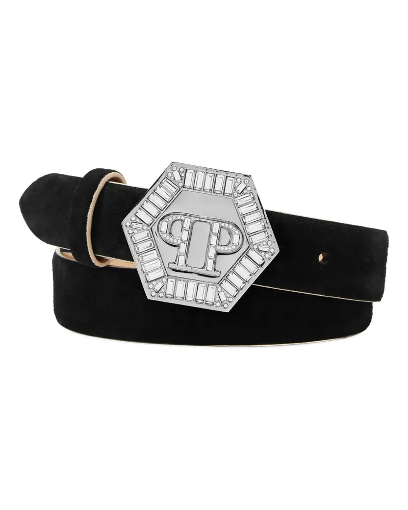 Philipp Plein Gürtel mit Logo-Gravur - Schwarz Schwarz